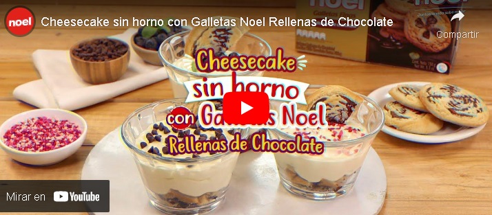 Cheesecake sin horno con Galletas Noel Rellenas de Chocolate
