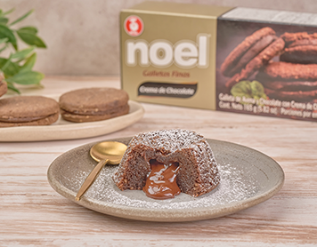 Volcán de Chocolate con Corazón de Galletas Finas Crema de Chocolate noel
